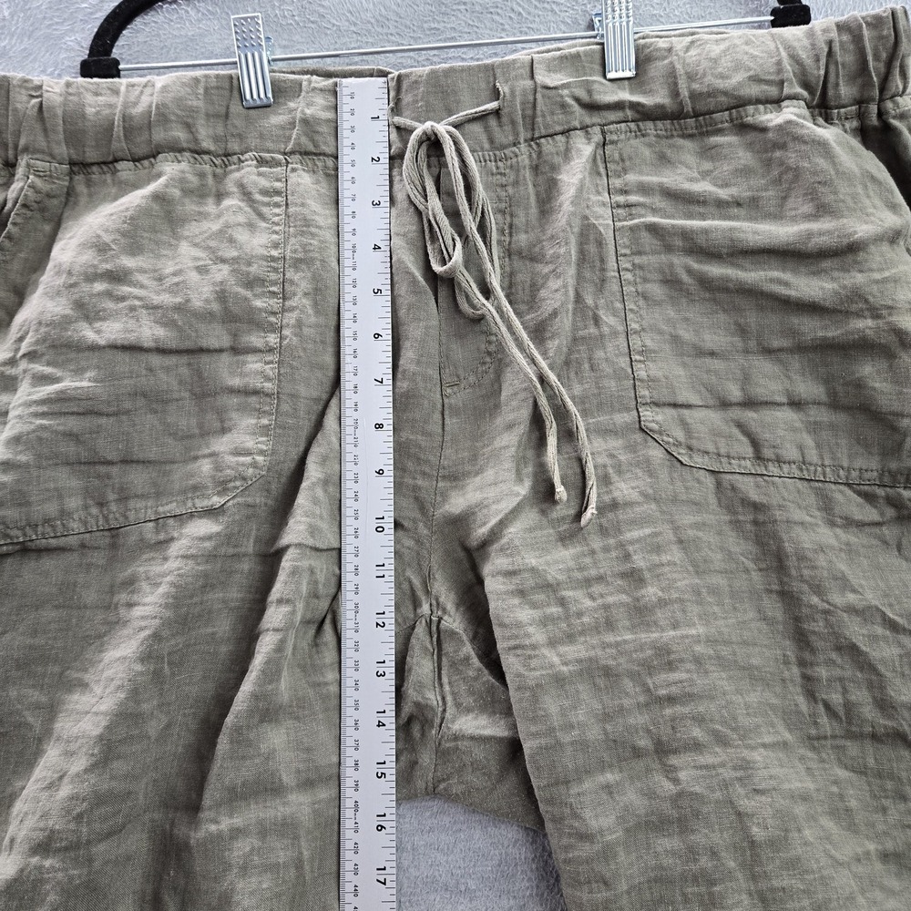 Caslon Women Pants 16W Green‎ Cotton Linen Jogger 27" Inseam